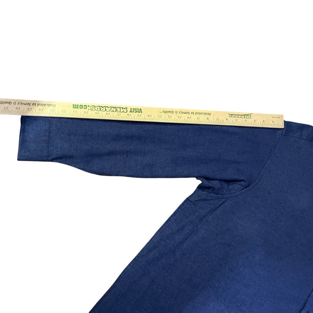 Roundtree & Yorke 4XB Portuguese Flannel Shirt Navy Blue Button Down NEW - Picture 13 of 16